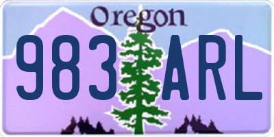 OR license plate 983ARL