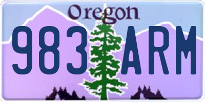 OR license plate 983ARM