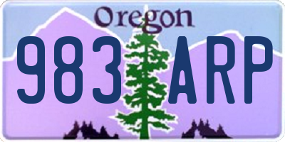 OR license plate 983ARP