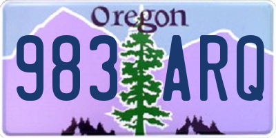 OR license plate 983ARQ