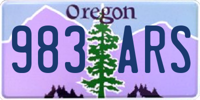 OR license plate 983ARS