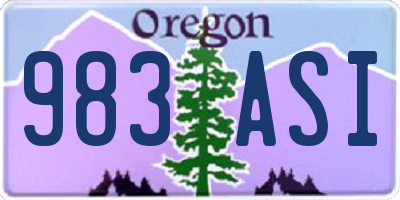 OR license plate 983ASI