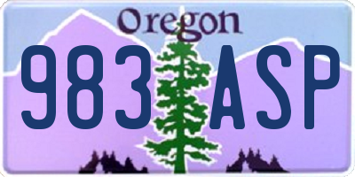 OR license plate 983ASP