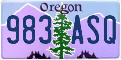 OR license plate 983ASQ