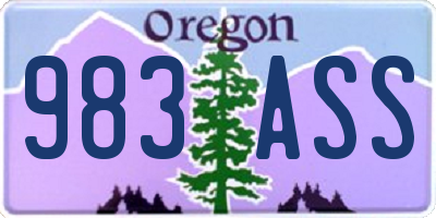 OR license plate 983ASS