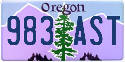 OR license plate 983AST