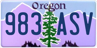 OR license plate 983ASV