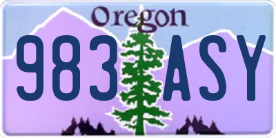 OR license plate 983ASY