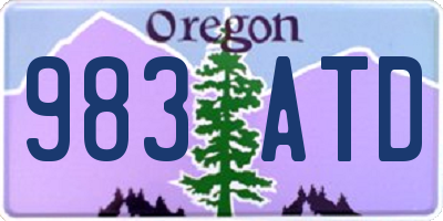 OR license plate 983ATD