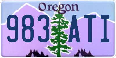 OR license plate 983ATI