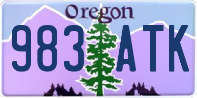 OR license plate 983ATK