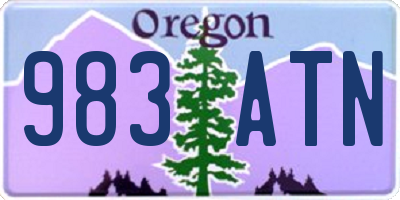 OR license plate 983ATN
