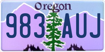 OR license plate 983AUJ