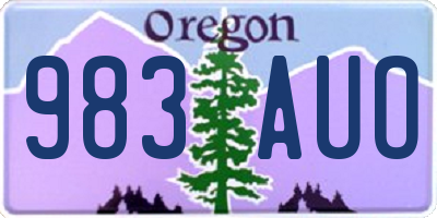 OR license plate 983AUO