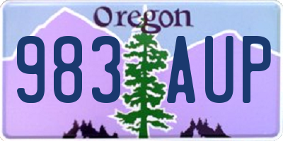 OR license plate 983AUP
