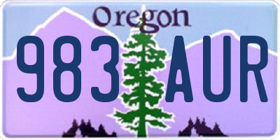 OR license plate 983AUR
