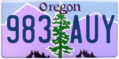 OR license plate 983AUY