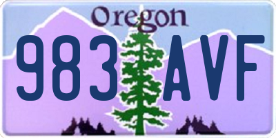 OR license plate 983AVF
