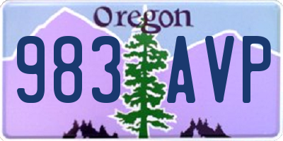 OR license plate 983AVP