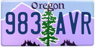OR license plate 983AVR