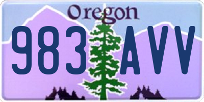 OR license plate 983AVV