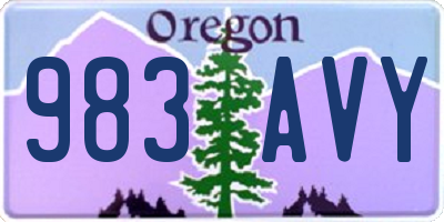 OR license plate 983AVY