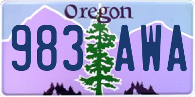 OR license plate 983AWA