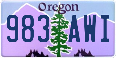 OR license plate 983AWI