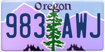 OR license plate 983AWJ