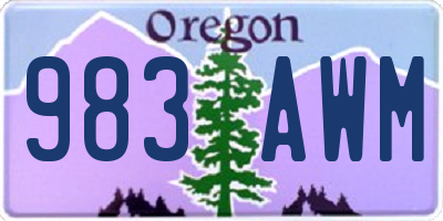 OR license plate 983AWM