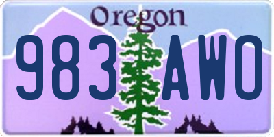 OR license plate 983AWO