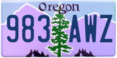 OR license plate 983AWZ
