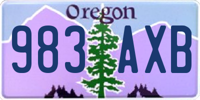 OR license plate 983AXB