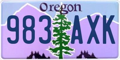 OR license plate 983AXK