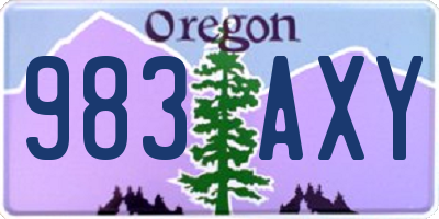 OR license plate 983AXY