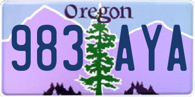 OR license plate 983AYA