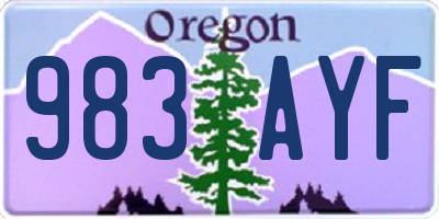 OR license plate 983AYF