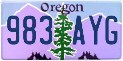 OR license plate 983AYG