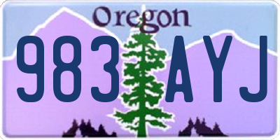 OR license plate 983AYJ