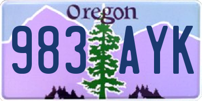 OR license plate 983AYK