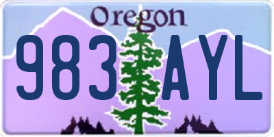 OR license plate 983AYL