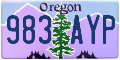 OR license plate 983AYP
