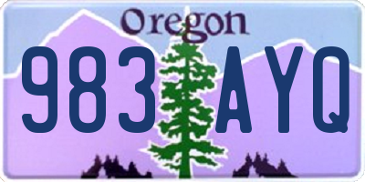 OR license plate 983AYQ