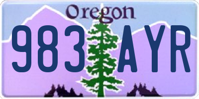 OR license plate 983AYR