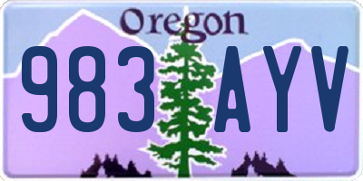 OR license plate 983AYV