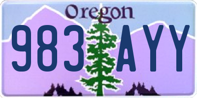 OR license plate 983AYY