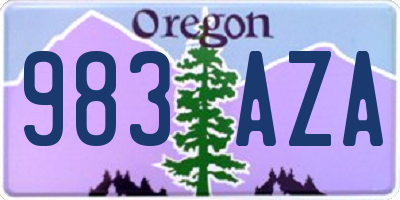 OR license plate 983AZA