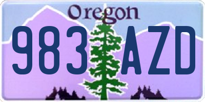 OR license plate 983AZD