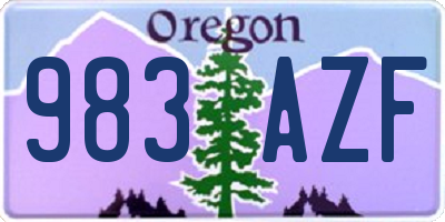 OR license plate 983AZF