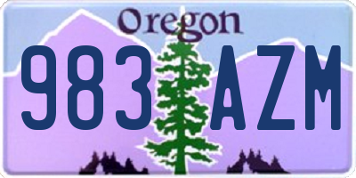 OR license plate 983AZM